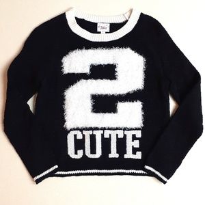 Justice 2 CUTE Black Sweater